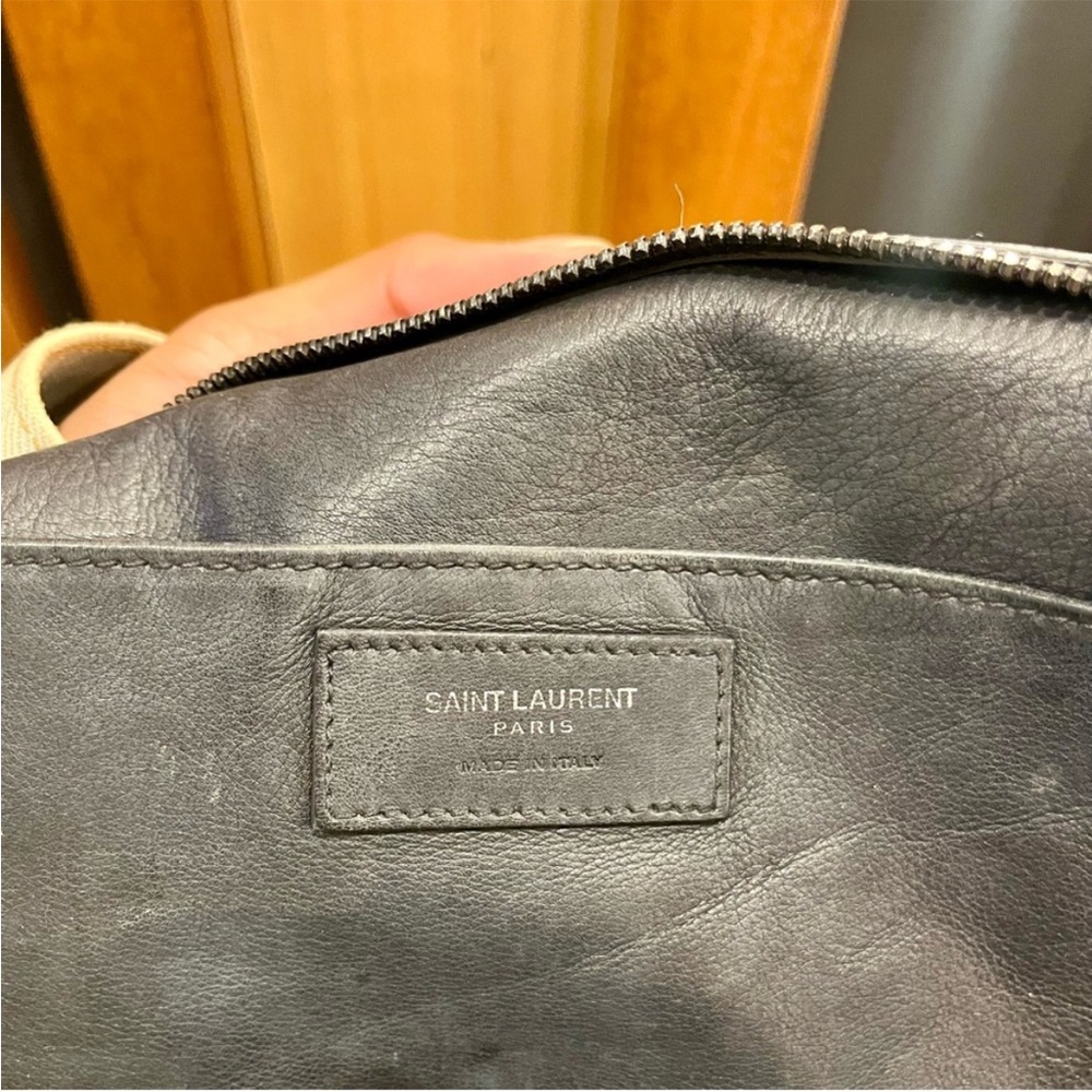 Saint Laurent YSL Logo Black Croc Embossed Leather Baby Downtown Cabas Tote - Picture 9 of 12